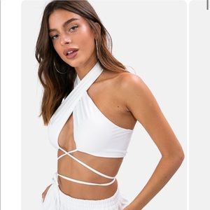 Luka Cross Wrap Halter Top